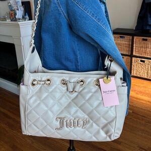 Juicy Couture Quilted White Shoulder Bag